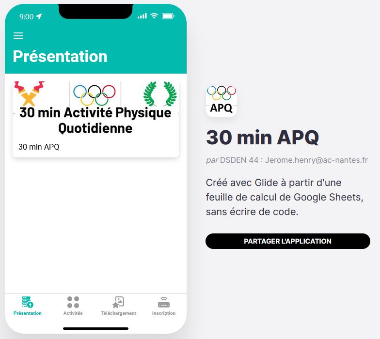 30 min d'Activité Physique Quotidienne : application smartphone
