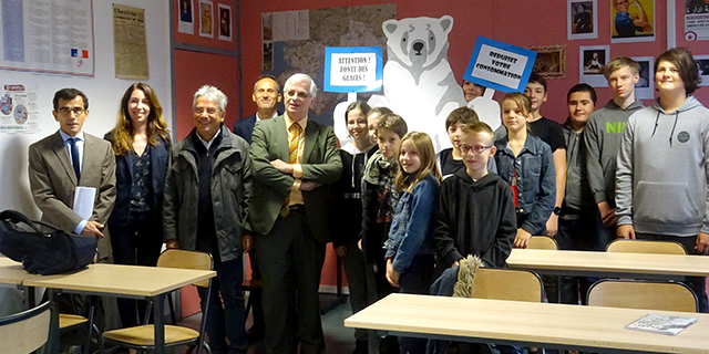 Visite du Recteur et de l’IA-DASEN au collège Julien Lambot de Trignac : Rencontre avec les éco-délégués et avec une classe coopérative