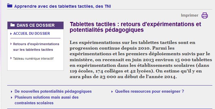 dossier eduscol tablettes