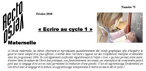 recto-verso n°75 : Ecrire au cycle 1 (format .pdf - 250 ko)